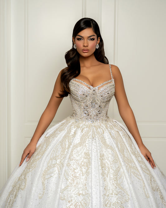 STRAPLESS  SILVER DRESS